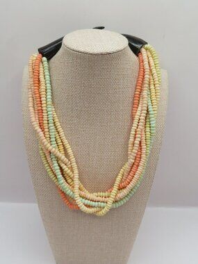 Vintage Multi Strand Dyed Bone Necklace